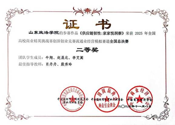 2025年全国高校商业精英挑战赛创新创业竞赛流通业经营模拟赛道 全国总决赛二等奖 （23国贸、23财管2 牛翔、赵晟北）（肖丹丹、殷秀玲老师指导）